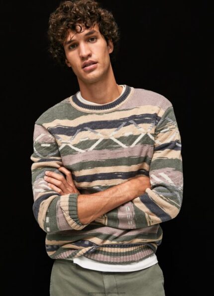 Multi Striped Round Collar Jersey Pepe Jeans L20F2F857 Men