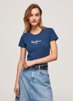 Navy Basic Logo T-Shirt Pepe Jeans L20F2F470 Women - Image 2