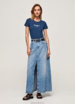 Navy Basic Logo T-Shirt Pepe Jeans L20F2F470 Women - Image 3