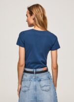 Navy Basic Logo T-Shirt Pepe Jeans L20F2F470 Women - Image 4