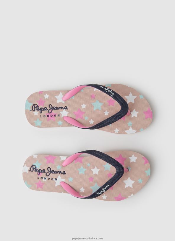 Navy Dorset Stars Beach Flip Flops Pepe Jeans L20F2F1351 Girl - Image 2