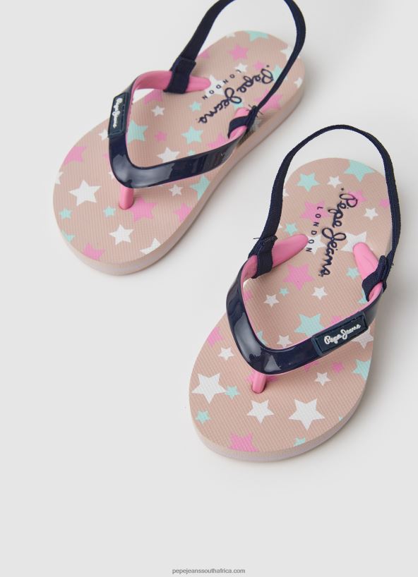 Navy Dorset Stars Beach Flip Flops Pepe Jeans L20F2F1352 Girl - Image 3