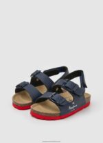 Navy Double Kansas Anatomical Sandals Pepe Jeans L20F2F1549 Boy - Image 3
