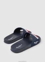 Navy Slider Texture Beach Flip Flops Pepe Jeans L20F2F1264 Men - Image 4