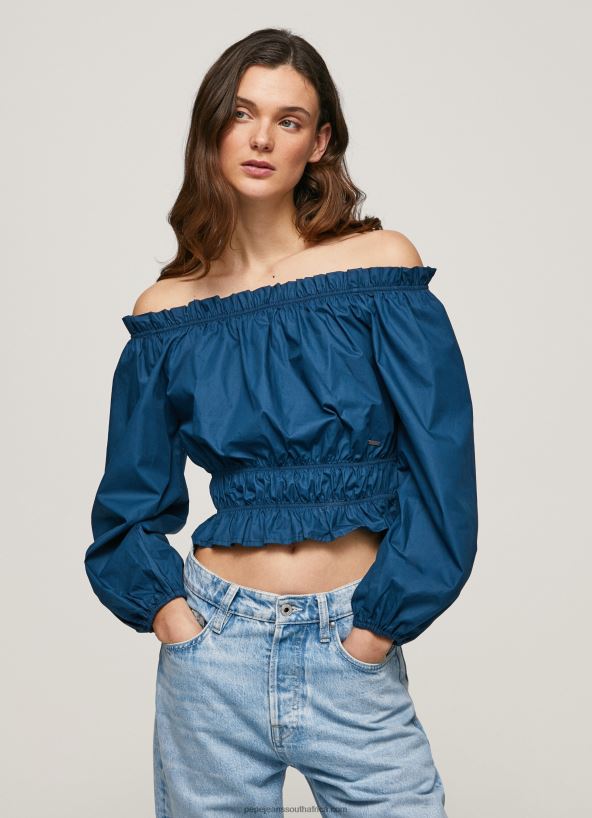 ocean_cotton_poplin_cropped_fit_top_pepe_jeans_l20f2f360_women.jpg Ocean Cotton Poplin Cropped Fit Top Pepe Jeans L20F2F360 Women - Image 1
