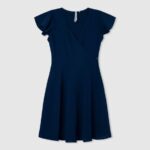 Ocean Crepe Dress With Crossed Neckline Pepe Jeans L20F2F1373 Girl