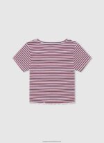 Ocean Ribbed Striped Print T-Shirt Pepe Jeans L20F2F1466 Girl - Image 2