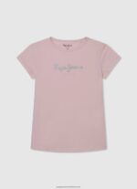 Ocean Ribbed Striped Print T-Shirt Pepe Jeans L20F2F1466 Girl - Image 5