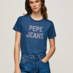 Ocean Strass Print Logo T-Shirt Pepe Jeans L20F2F443 Women