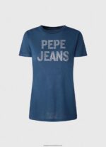 Ocean Strass Print Logo T-Shirt Pepe Jeans L20F2F443 Women - Image 5