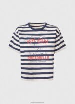 Ocean Striped Print T-Shirt Pepe Jeans L20F2F450 Women - Image 5