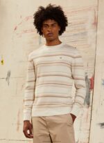 Off White Striped Print Cotton Jersey Pepe Jeans L20F2F866 Men