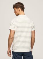Off White Striped Print Polo Shirt Pepe Jeans L20F2F1092 Men - Image 4