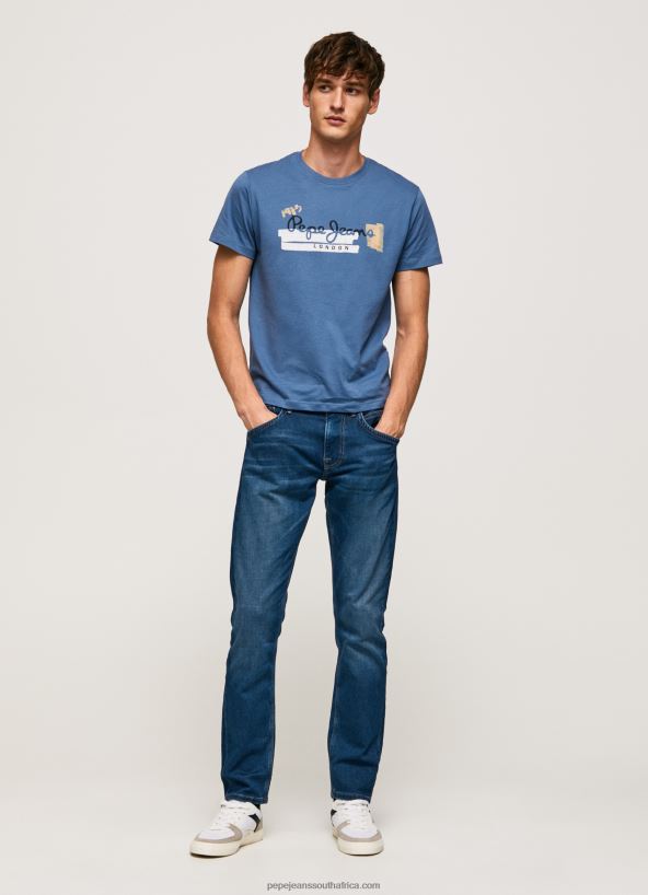 Ozzy Cotton T-Shirt With Brushes Logo Pepe Jeans L20F2F929 Men - Image 2