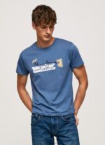 Ozzy Cotton T-Shirt With Brushes Logo Pepe Jeans L20F2F929 Men
