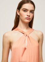 Peach Casey Plain Satin Dress Pepe Jeans L20F2F187 Women - Image 3
