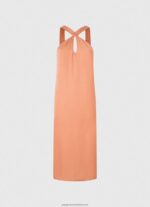 Peach Casey Plain Satin Dress Pepe Jeans L20F2F187 Women - Image 5