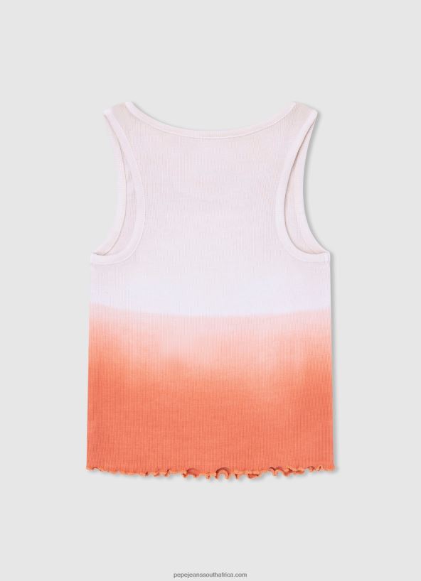 Peach Colour Block Armhole Sleeve T-Shirt Pepe Jeans L20F2F1476 Girl - Image 2