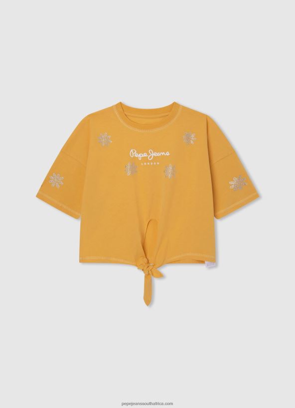 Peach Colour Block Armhole Sleeve T-Shirt Pepe Jeans L20F2F1476 Girl - Image 4