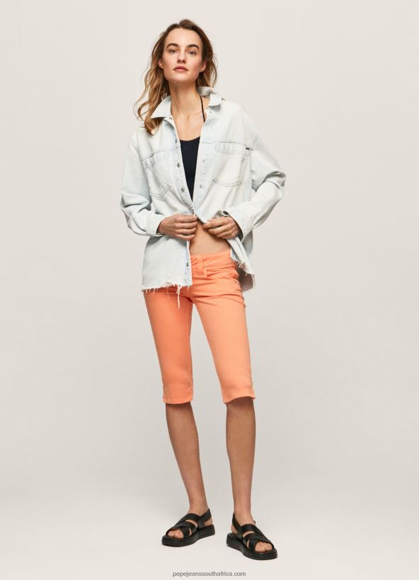 peach_cropped_fit_denim_shorts_pepe_jeans_l20f2f528_women.jpg Peach Cropped Fit Denim Shorts Pepe Jeans L20F2F528 Women - Image 1