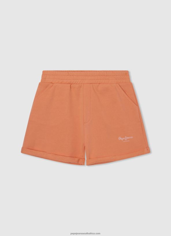 peach_elastic_waist_cotton_shorts_pepe_jeans_l20f2f1499_girl.jpg Peach Elastic Waist Cotton Shorts Pepe Jeans L20F2F1499 Girl - Image 1