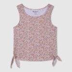 Peach Floral Armhole Sleeved T-Shirt Pepe Jeans L20F2F1435 Girl