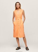 Peach Lapel Collar Dress Pepe Jeans L20F2F212 Women