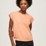 Peach Logo Print T-Shirt Pepe Jeans L20F2F434 Women