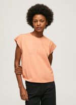 Peach Logo Print T-Shirt Pepe Jeans L20F2F434 Women