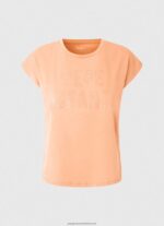 Peach Logo Print T-Shirt Pepe Jeans L20F2F434 Women - Image 5
