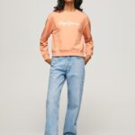 Peach Logo Printed Jumper Pepe Jeans L20F2F274 Women