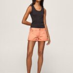 Peach Regular Fit Cotton Shorts Pepe Jeans L20F2F526 Women