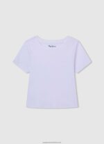Peach Ribbed Shirt With Embroidered Logo Pepe Jeans L20F2F1461 Girl - Image 4