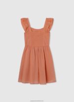 Peach Rounded Collar Skater Dress Pepe Jeans L20F2F1401 Girl - Image 2
