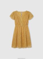 Peach Rounded Collar Skater Dress Pepe Jeans L20F2F1401 Girl - Image 3