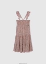 Peach Rounded Collar Skater Dress Pepe Jeans L20F2F1401 Girl - Image 4