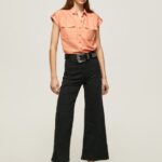 Peach Short Sleeved Utility Shirt Pepe Jeans L20F2F340 Women