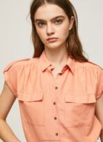 Peach Short Sleeved Utility Shirt Pepe Jeans L20F2F340 Women - Image 3