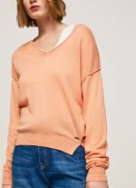 Peach V Neckline Relaxed Fit Jersey Pepe Jeans L20F2F241 Women - Image 3