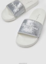 Pearl Silver Slider Sweet Beach Flip Flops Pepe Jeans L20F2F694 Women - Image 3