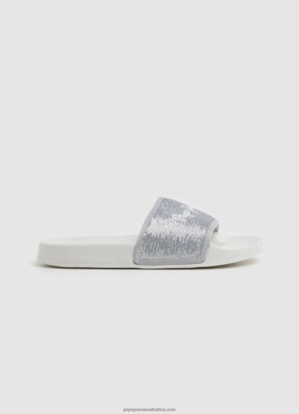 Pearl Silver Slider Sweet Beach Flip Flops Pepe Jeans L20F2F694 Women