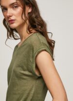 Range Armhole Sleeved Linen T-Shirt Pepe Jeans L20F2F439 Women - Image 2