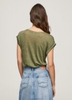 Range Armhole Sleeved Linen T-Shirt Pepe Jeans L20F2F439 Women - Image 3