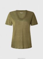Range Linen V-Neck T-Shirt Pepe Jeans L20F2F468 Women - Image 5