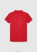 Red Embroidered Logo Pique Polo Shirt Pepe Jeans L20F2F1672 Boy - Image 2