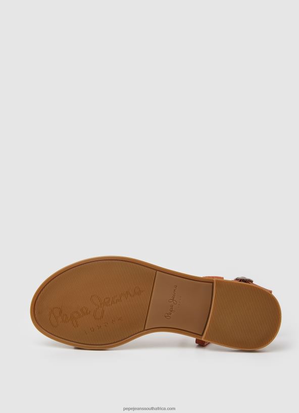 Rust Orange Hayes Folk Suede Flat Sandals Pepe Jeans L20F2F667 Women - Image 5