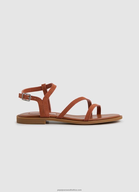 Rust Orange Hayes Folk Suede Flat Sandals Pepe Jeans L20F2F667 Women - Image 1
