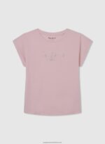 Shine Strass Logo Cotton T-Shirt Pepe Jeans L20F2F1433 Girl - Image 4