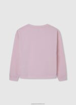 Soft Pink Logo Printed Cotton Jumper Pepe Jeans L20F2F1416 Girl - Image 2