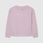 Soft Pink Logo Printed Cotton Jumper Pepe Jeans L20F2F1416 Girl
